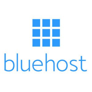 Bluehost logo graphic- how to start a blog