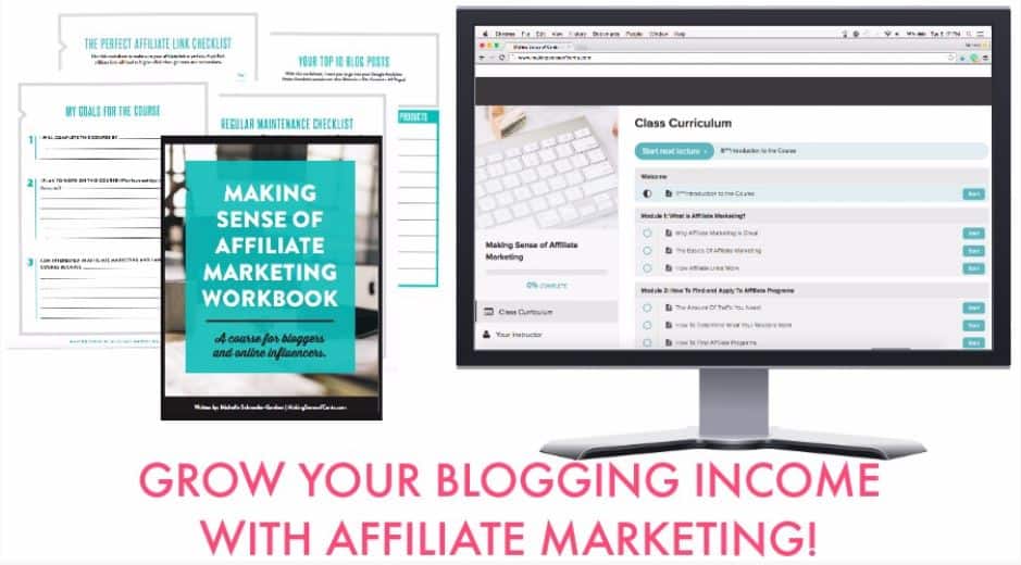 Making sense of affiliate marketing course graphic - blogging resources page